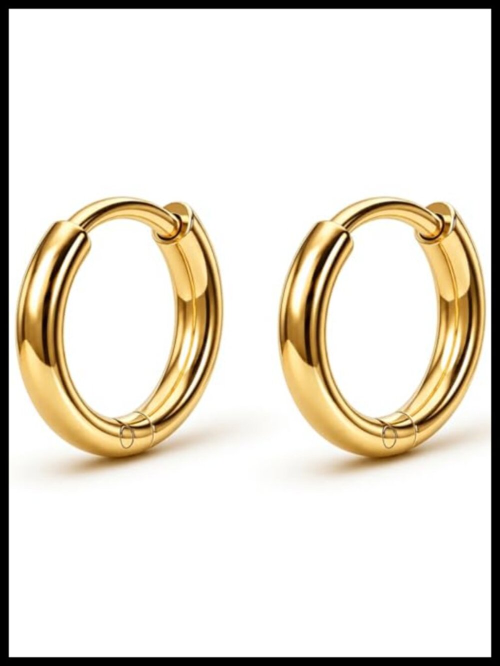 Surgical Steel Huggie Hoop Earrings & Flat Back Studs Set for Women Men